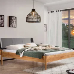 Wohnen Naturholzmöbel|Betten*Bett aus Wildbuche massiv und Kunstleder - Padricio