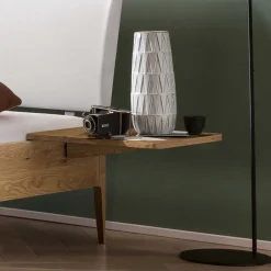 Wohnen Weiße Möbel|Naturholzmöbel*Bett aus Wildeiche Holz & Kunstleder - Vinessia