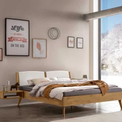 Wohnen Betten|Betten*Bett aus Wildeiche mit Kunstleder - Cubus