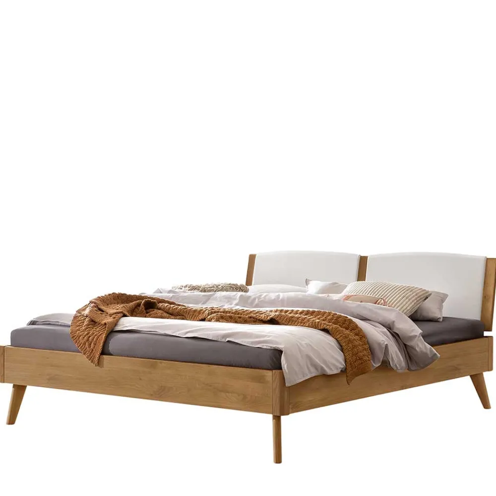 Wohnen Betten|Betten*Bett aus Wildeiche mit Kunstleder - Cubus