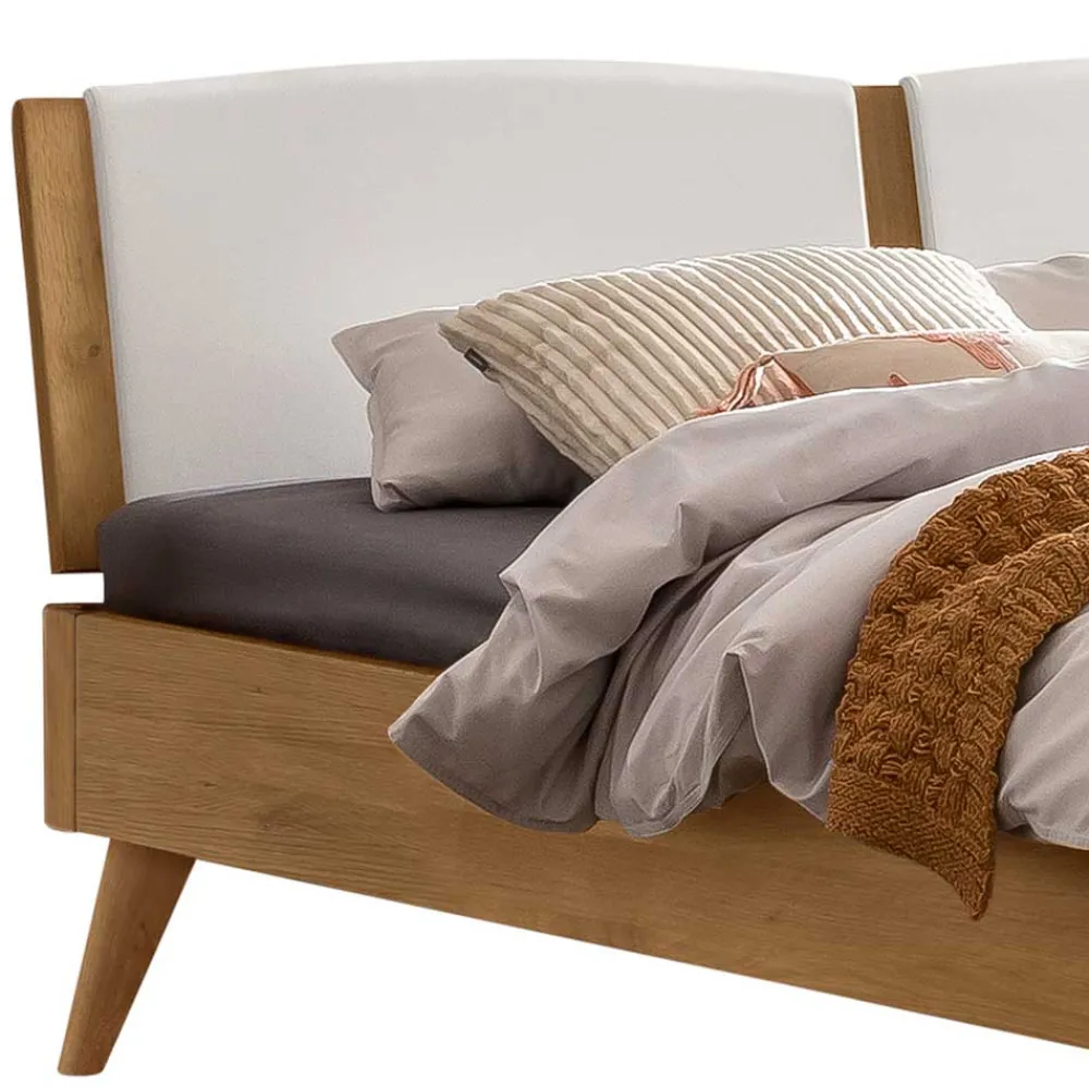 Wohnen Betten|Betten*Bett aus Wildeiche mit Kunstleder - Cubus