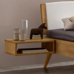 Wohnen Betten|Betten*Bett aus Wildeiche mit Kunstleder - Cubus