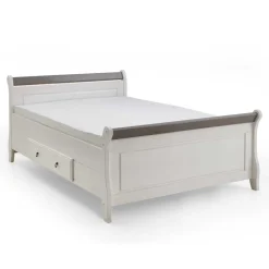 Wohnen Skandinavische Möbel*Bett Caneon in Weiß Grau