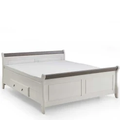 Wohnen Skandinavische Möbel*Bett Caneon in Weiß Grau