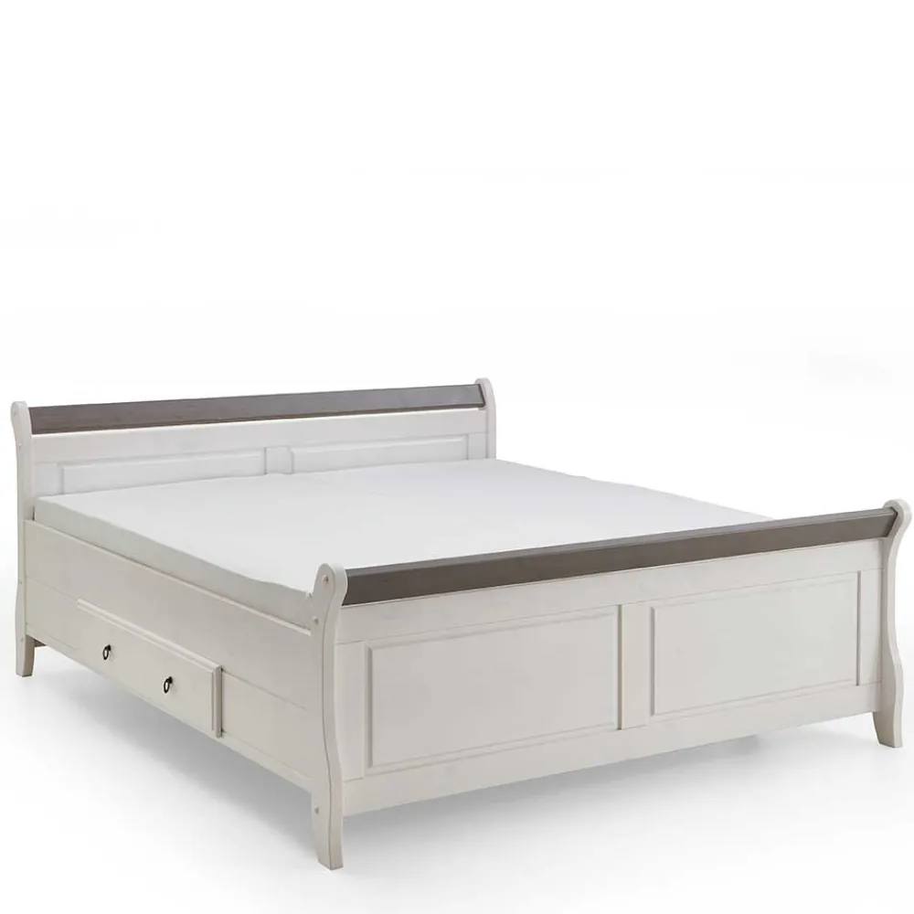 Wohnen Skandinavische Möbel*Bett Caneon in Weiß Grau