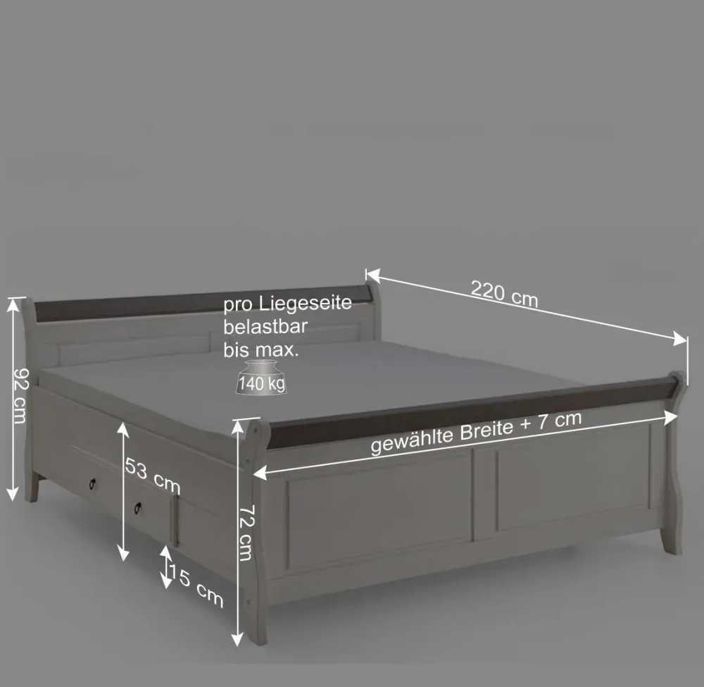 Wohnen Skandinavische Möbel*Bett Caneon in Weiß Grau