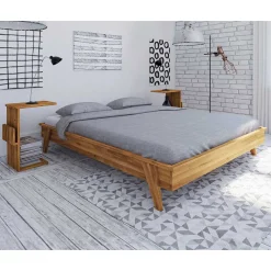 Wohnen Retro Möbel*Bett in Übergröße mit Nachttischen - Hardus (dreiteilig)