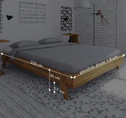 Wohnen Retro Möbel*Bett in Übergröße mit Nachttischen - Hardus (dreiteilig)