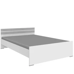 Wohnen Bett in Weiß & Lichtgrau Beton Optik - Orsidio