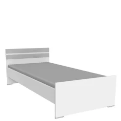 Wohnen Bett in Weiß & Lichtgrau Beton Optik - Orsidio