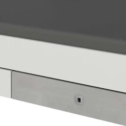 Wohnen Bett in Weiß & Lichtgrau Beton Optik - Orsidio