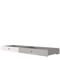 Wohnen Bett in Weiß & Lichtgrau Beton Optik - Orsidio