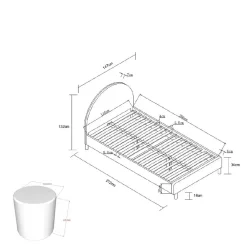 Wohnen Skandinavische Möbel*Bett mit hohem halbrundem Kopfteil - Skylab