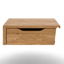 Wohnen Naturholzmöbel|Betten*Bett mit Nachtkonsolen aus Wildeiche - Grenadys (dreiteilig)