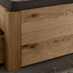 Wohnen Bett mit vier Schubladen aus Wildeiche - Zennian (dreiteilig)
