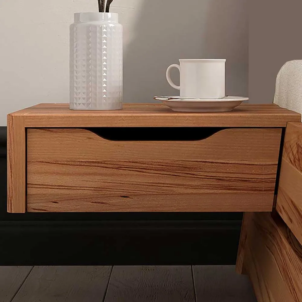 Wohnen Bett ohne Kopfteil aus Kernbuche Massivholz - Bracco