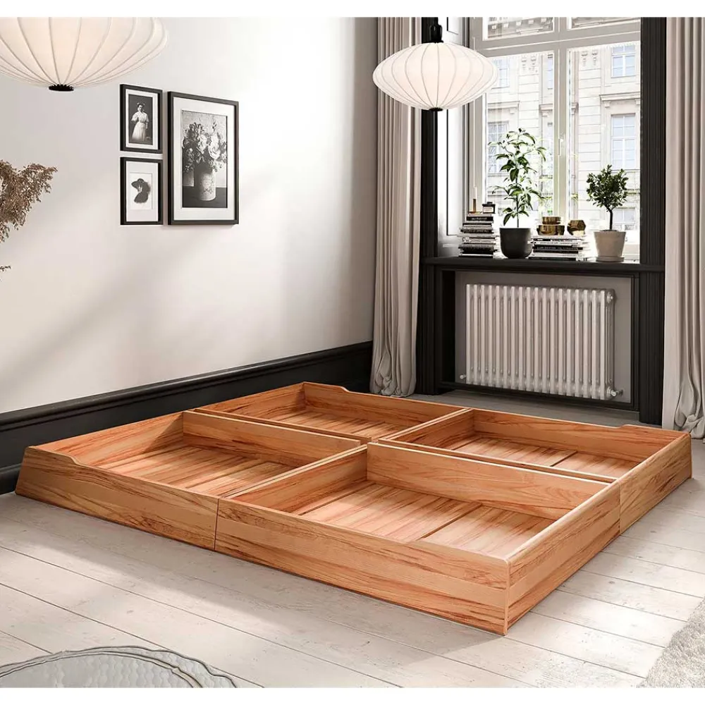 Wohnen Bett ohne Kopfteil aus Kernbuche Massivholz - Bracco