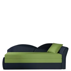 Wohnen Bett Recamiere in Hellgrün und Dunkelblau - Cobagon