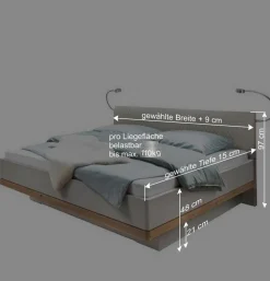 Wohnen Betten|Betten*Bettanlage komplett - modernes Design - Crascanu (dreiteilig)