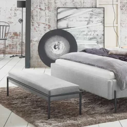 Wohnen Bettbänke|Esszimmerbänke*Bettbank in Grau Stoff - Onald