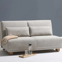 Wohnen Bettcouch in Beige & Eiche - Memphis