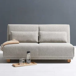 Wohnen Bettcouch in Beige & Eiche - Memphis