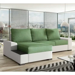 Wohnen Sofas|Sofa*Bettcouch in Hellgrün und Weiß - Toskana