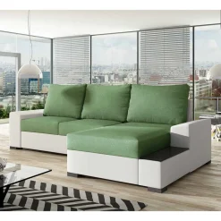 Wohnen Sofas|Sofa*Bettcouch in Hellgrün und Weiß - Toskana