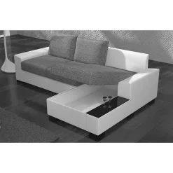 Wohnen Sofas|Sofa*Bettcouch in Hellgrün und Weiß - Toskana