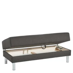 Wohnen Bettfunktion Ecksofa in Anthrazit mit Chrom - Heavy (zweiteilig)