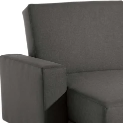 Wohnen Bettfunktion Ecksofa in Anthrazit mit Chrom - Heavy (zweiteilig)