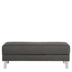 Wohnen Bettfunktion Ecksofa in Anthrazit mit Chrom - Heavy (zweiteilig)