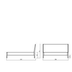 Wohnen Bettgestell aus Holz Wildeiche Honig - Nicono