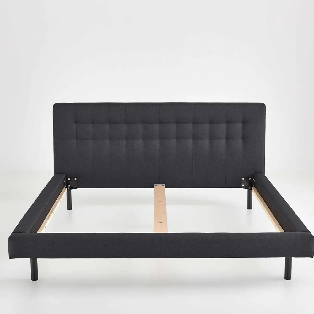 Wohnen Bettgestell in Dunkelgrau mit 140x200 Liegefläche - Vladin