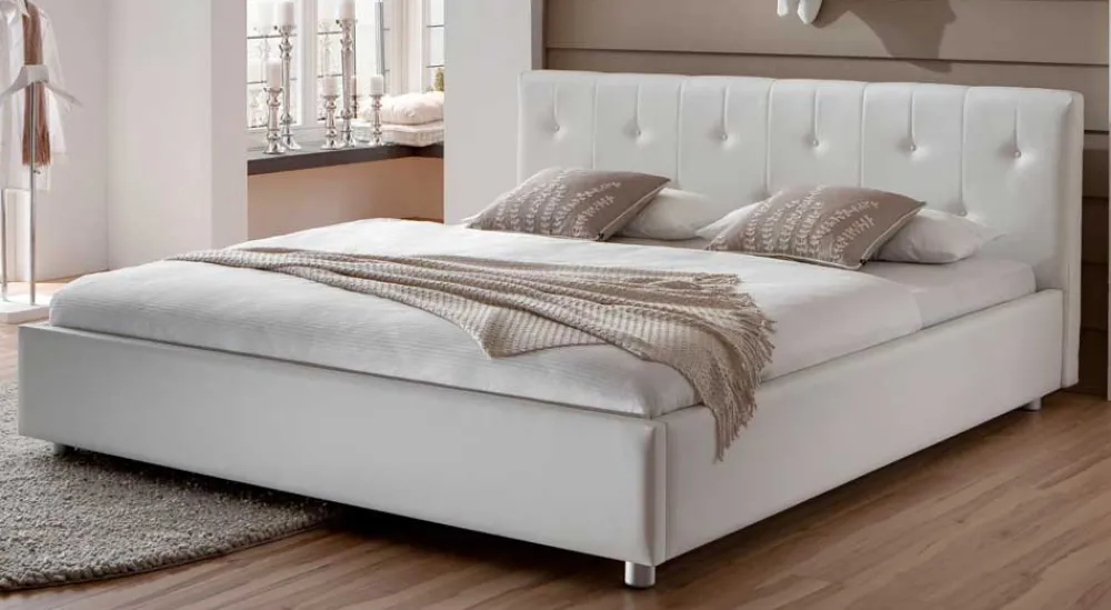 Wohnen Bettgestell Maika aus Kunstleder