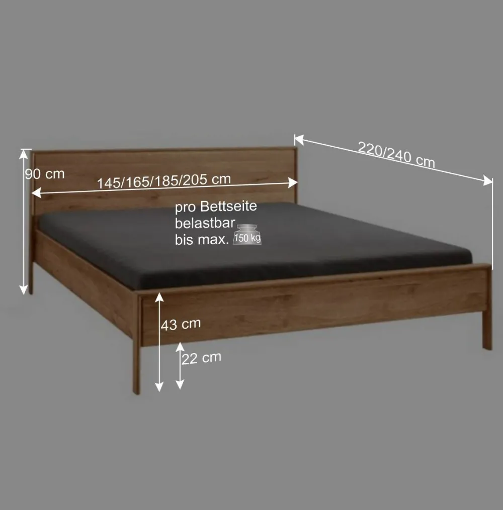 Wohnen Bettgestell und Nachtkommoden aus Holz - Waving (dreiteilig)