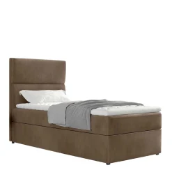 Wohnen Jugendbetten|Betten*Bettkasten Polsterbett in Hellbraun Samt - Adakras