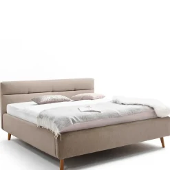 Wohnen Bettkasten Polsterbett in Beige & Eiche - Stroy