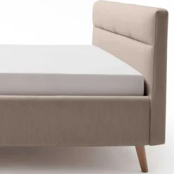 Wohnen Bettkasten Polsterbett in Beige & Eiche - Stroy