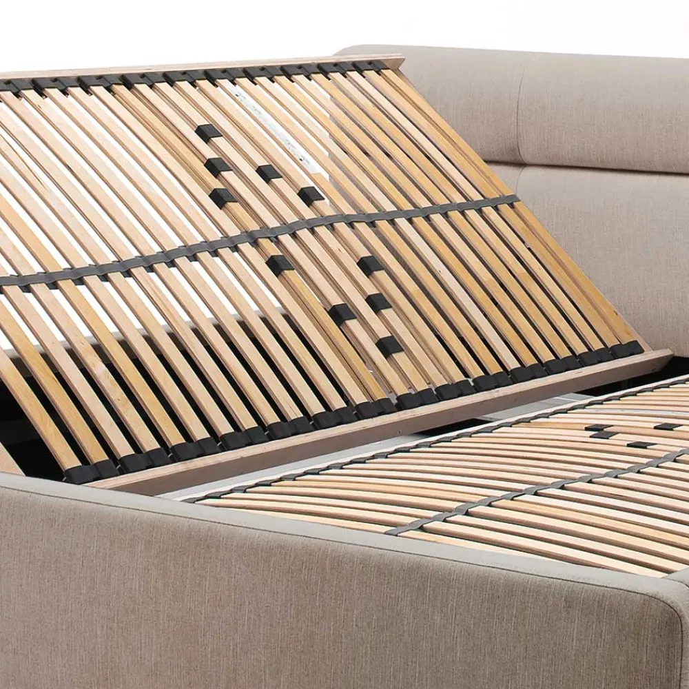 Wohnen Bettkasten Polsterbett in Beige & Eiche - Stroy