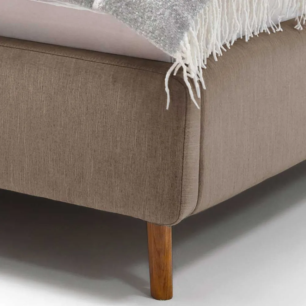 Wohnen Bettkasten Polsterbett in Beige & Eiche - Stroy
