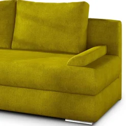 Wohnen Schlafsofas*Bettsofa in Currygelb Samtstoff - Bruce
