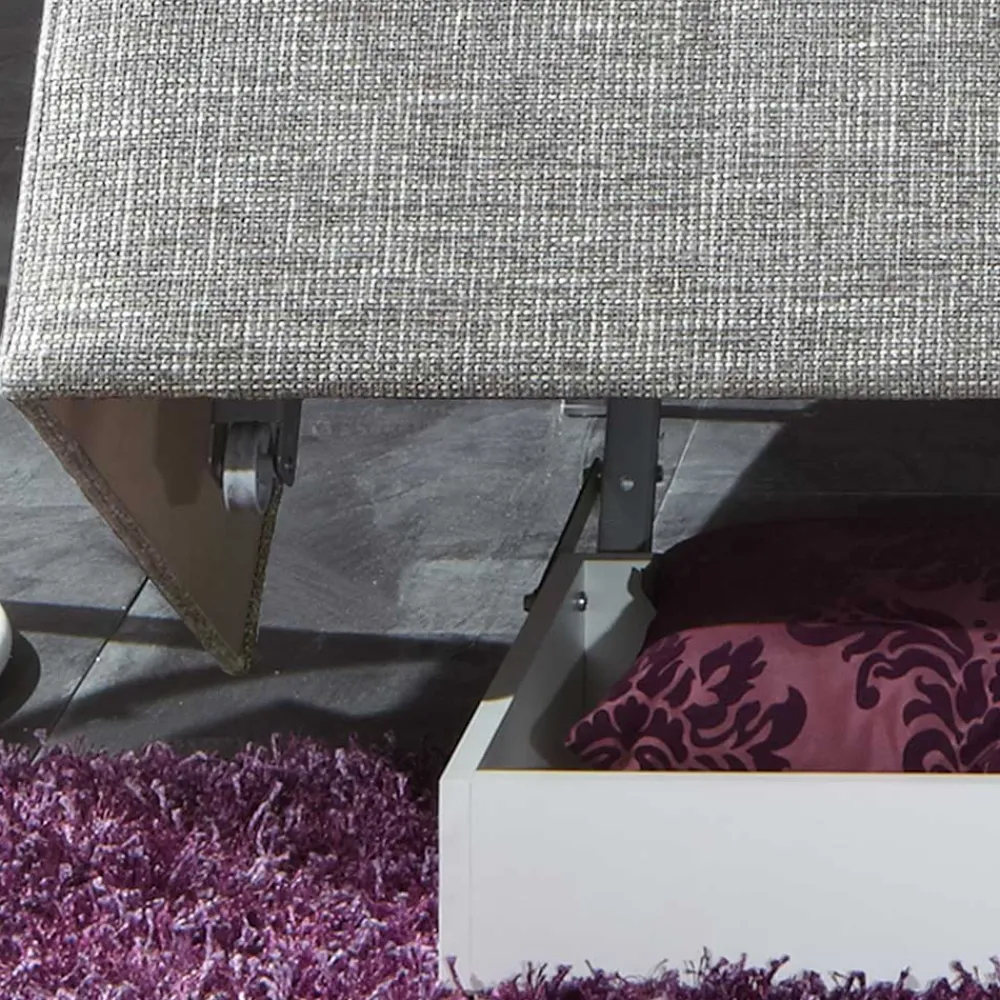 Wohnen Bettsofa zum Ausklappen in hellem Silbergrau - Tropez