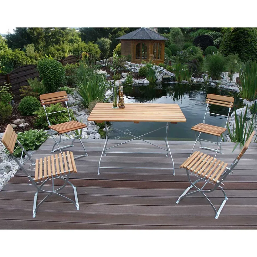 Wohnen Biergarten Sitzgruppe für 4 Personen - Bray (fünfteilig)