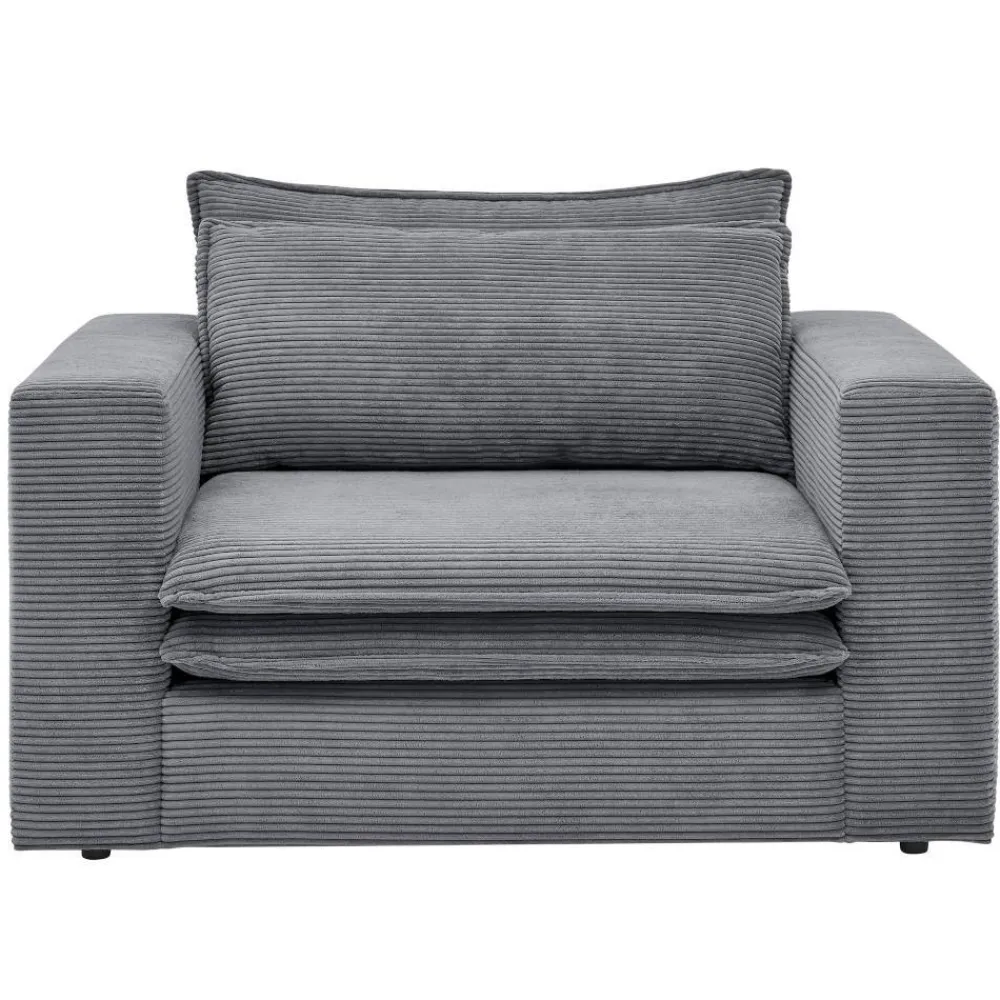 Wohnen Graue Möbel|Sessel*Big Sessel aus Cord in Anthrazit - Ruffos