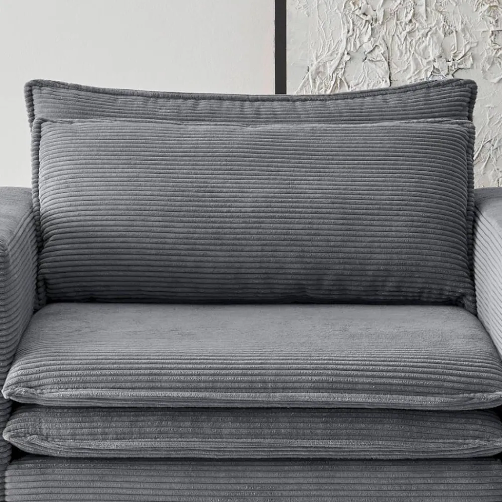 Wohnen Graue Möbel|Sessel*Big Sessel aus Cord in Anthrazit - Ruffos