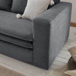 Wohnen Graue Möbel|Sessel*Big Sessel aus Cord in Anthrazit - Ruffos