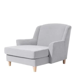 Wohnen Sessel & Hocker|Sessel*Big Wohnzimmersessel in Silbergrau Velours - Ortomola