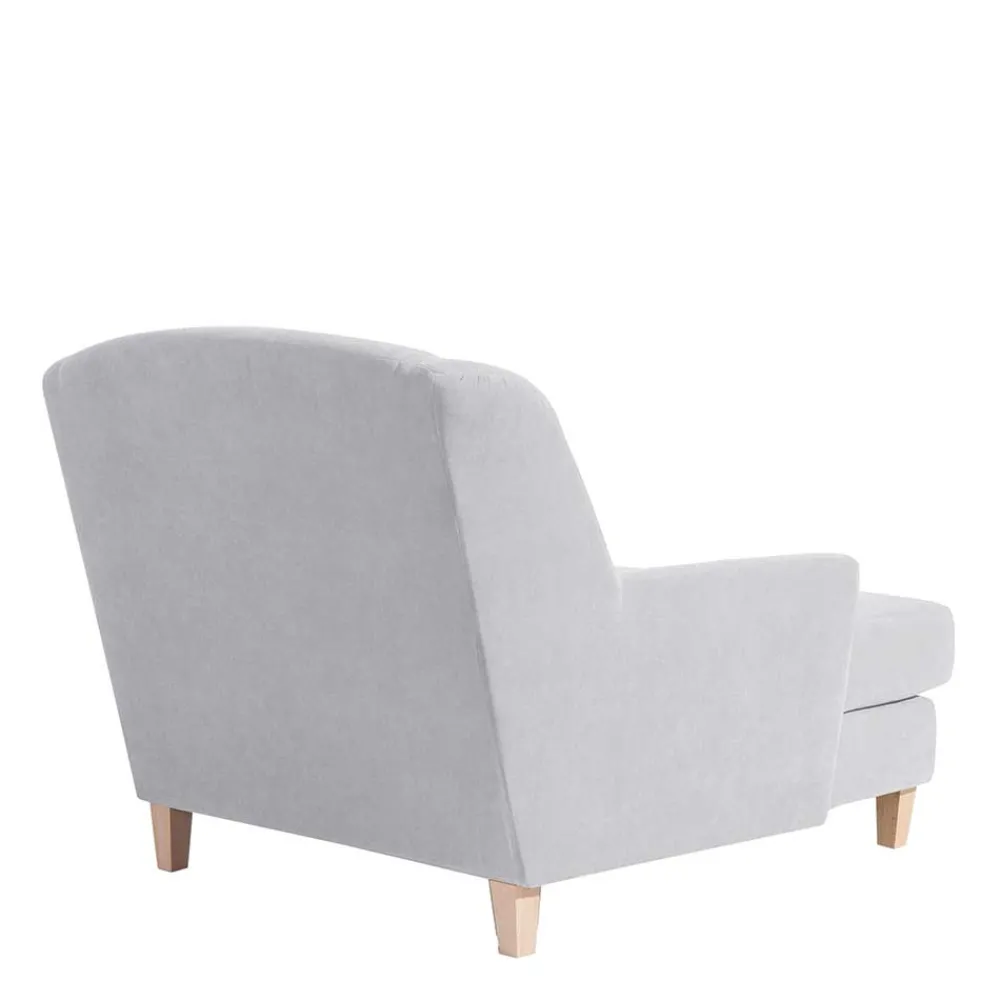 Wohnen Sessel & Hocker|Sessel*Big Wohnzimmersessel in Silbergrau Velours - Ortomola