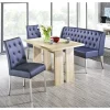 Wohnen Küchen-Essgruppen|Esszimmer Komplett*Blaue Polsterbank & Stühle mit Tisch - Lumbia (vierteilig)